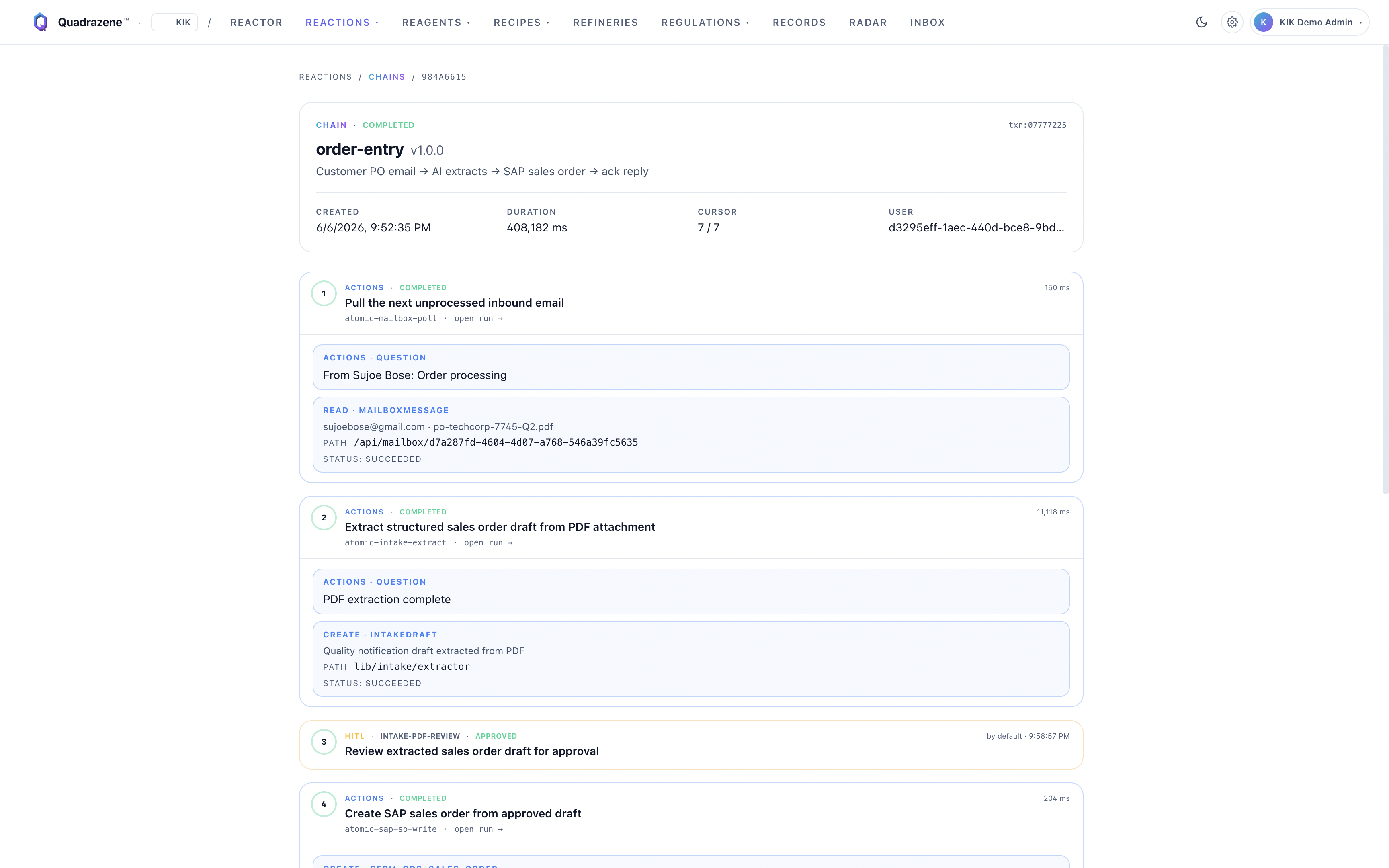 order-entry v1.0.0 COMPLETED — 7/7 steps — 2 HITL APPROVED.